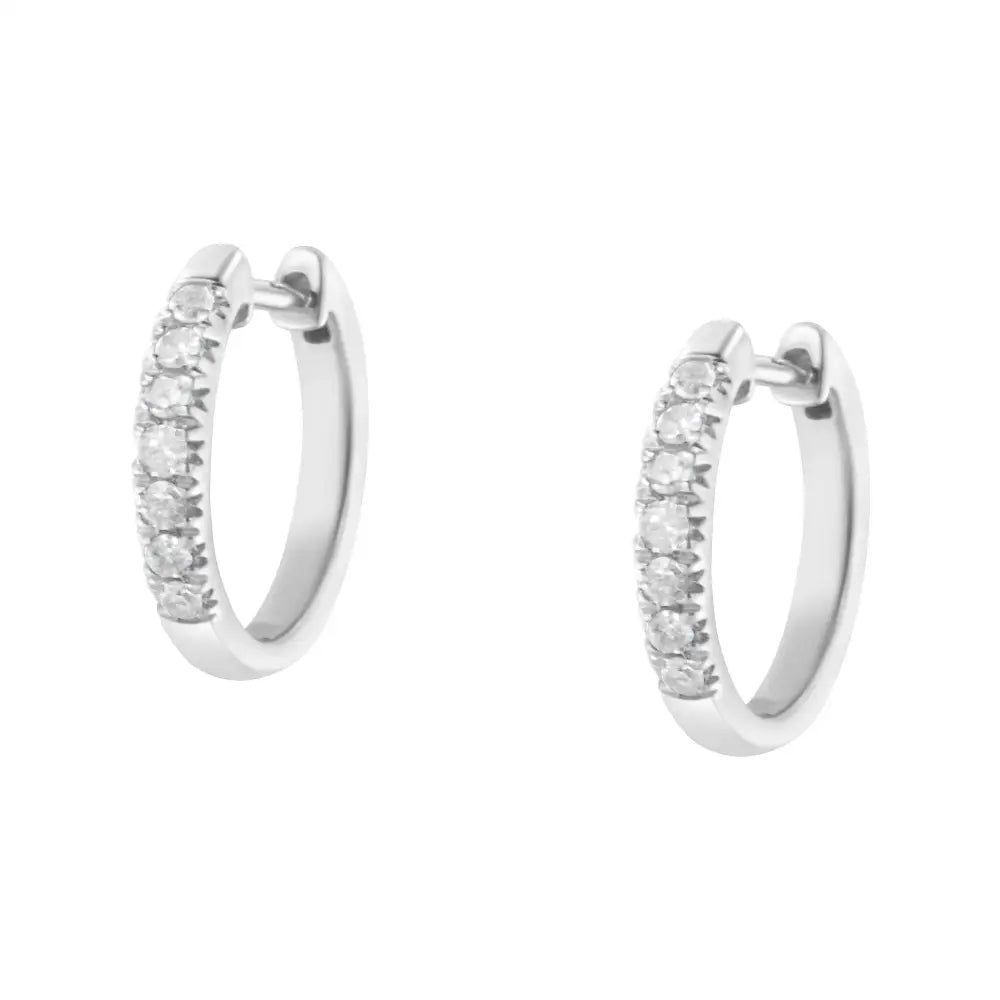 .925 Sterling Silver 1/4 Cttw Diamond Hoop Earrings (i-j Color I3 Clarity) - Fine Jewelry us Direct