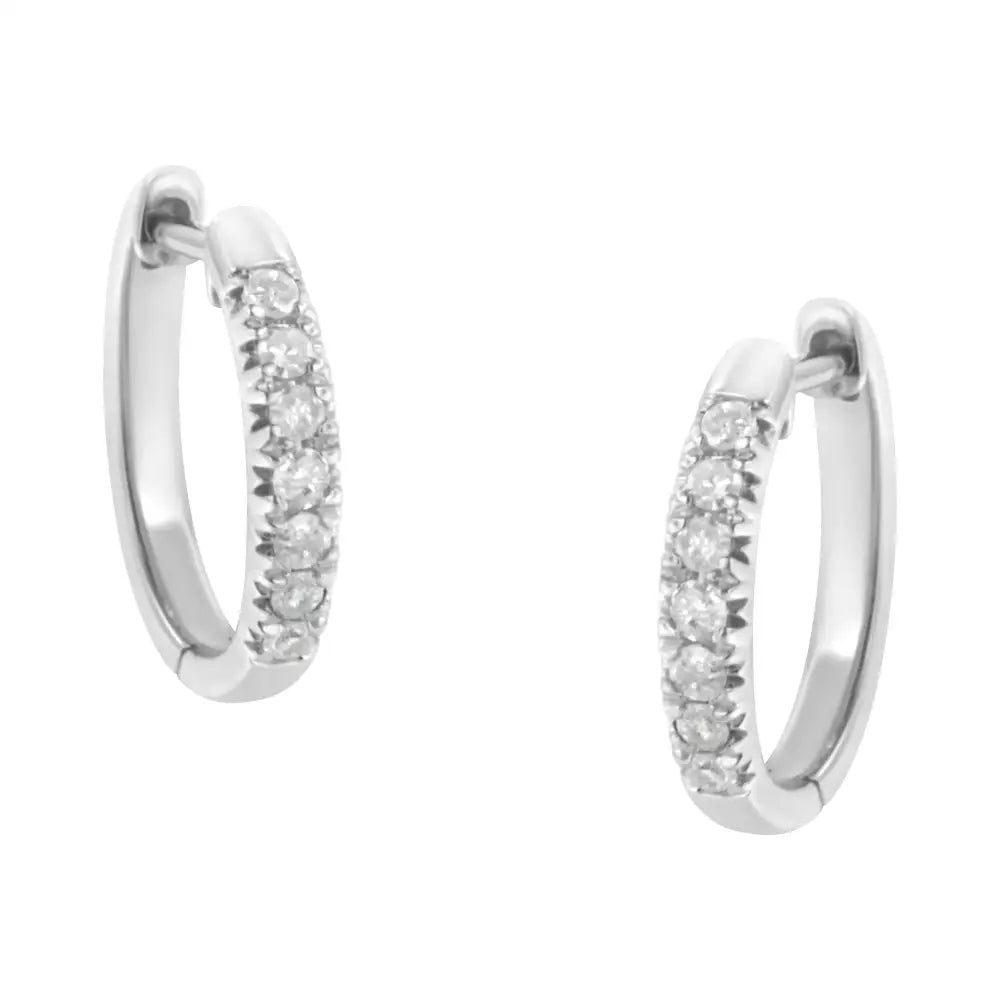 .925 Sterling Silver 1/4 Cttw Diamond Hoop Earrings (i-j Color I3 Clarity) - Fine Jewelry us Direct