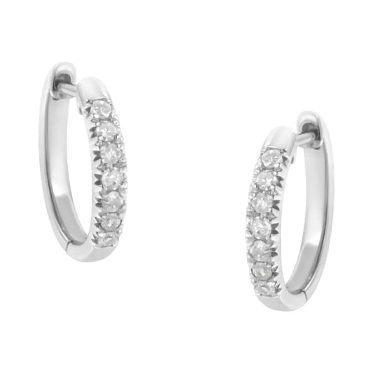 .925 Sterling Silver 1/4 Cttw Diamond Hoop Earrings (i-j Color I3 Clarity) - Fine Jewelry us Direct