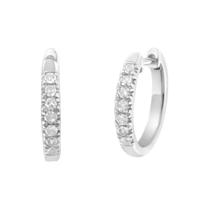 .925 Sterling Silver 1/4 Cttw Diamond Hoop Earrings (i-j Color I3 Clarity) - Fine Jewelry us Direct