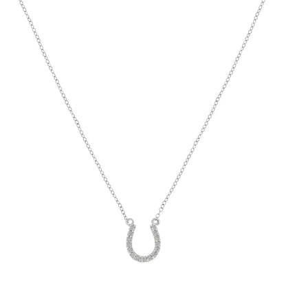 .925 Sterling Silver 1/4 Cttw Diamond Horseshoe Necklace (i-j I3) - Fine Jewelry us Direct