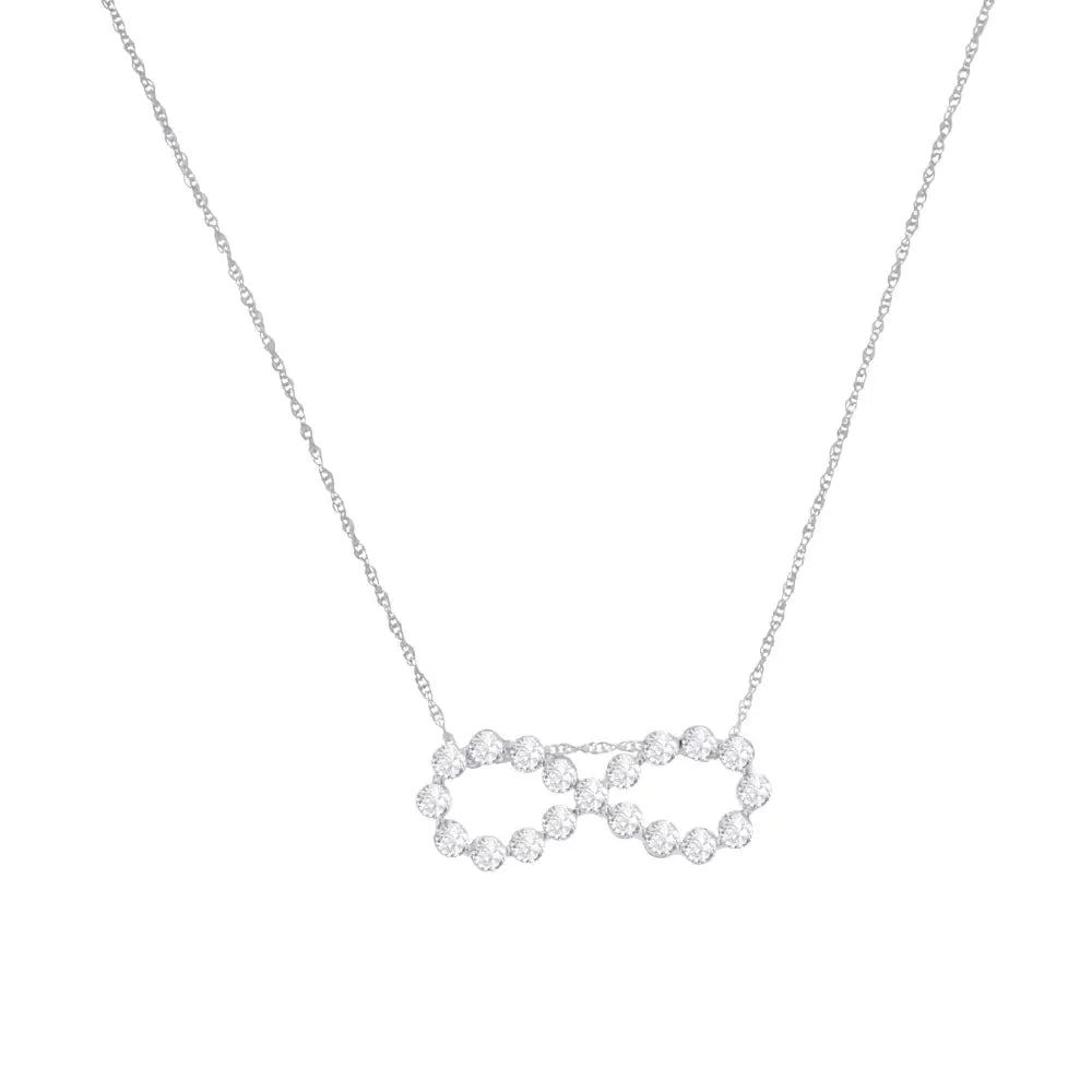 .925 Sterling Silver 1/4 Cttw Diamond Infinity Pendant Necklace (i-j I2-i3) - Fine Jewelry us Direct