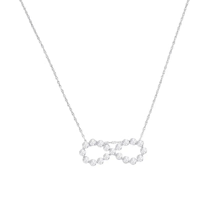 .925 Sterling Silver 1/4 Cttw Diamond Infinity Pendant Necklace (i-j I2-i3) - Fine Jewelry us Direct