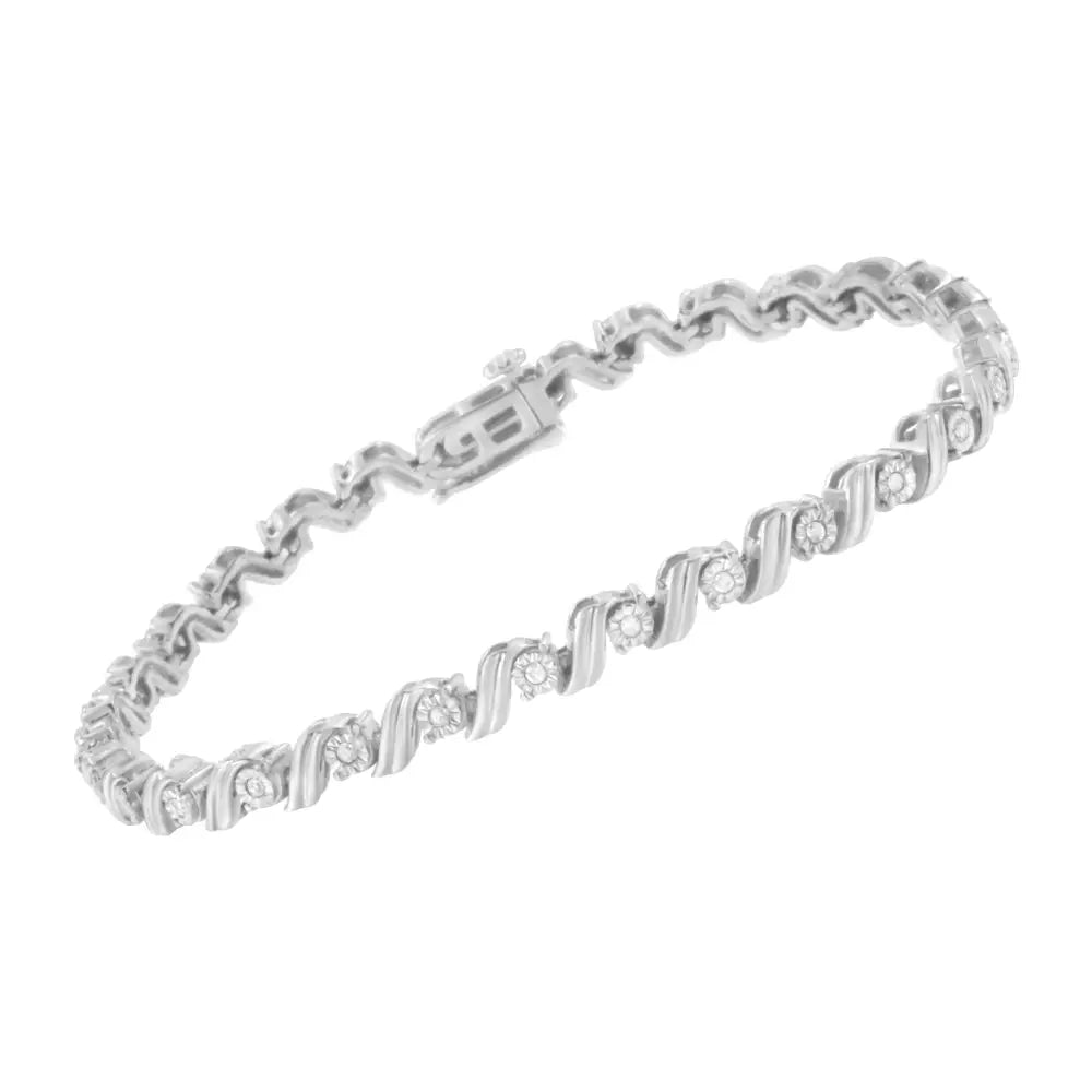 .925 Sterling Silver 1/4 Cttw Diamond Miracle-set 7’’ Tennis Bracelet (i-j Color I3 Clarity) - Fine Jewelry us Direct