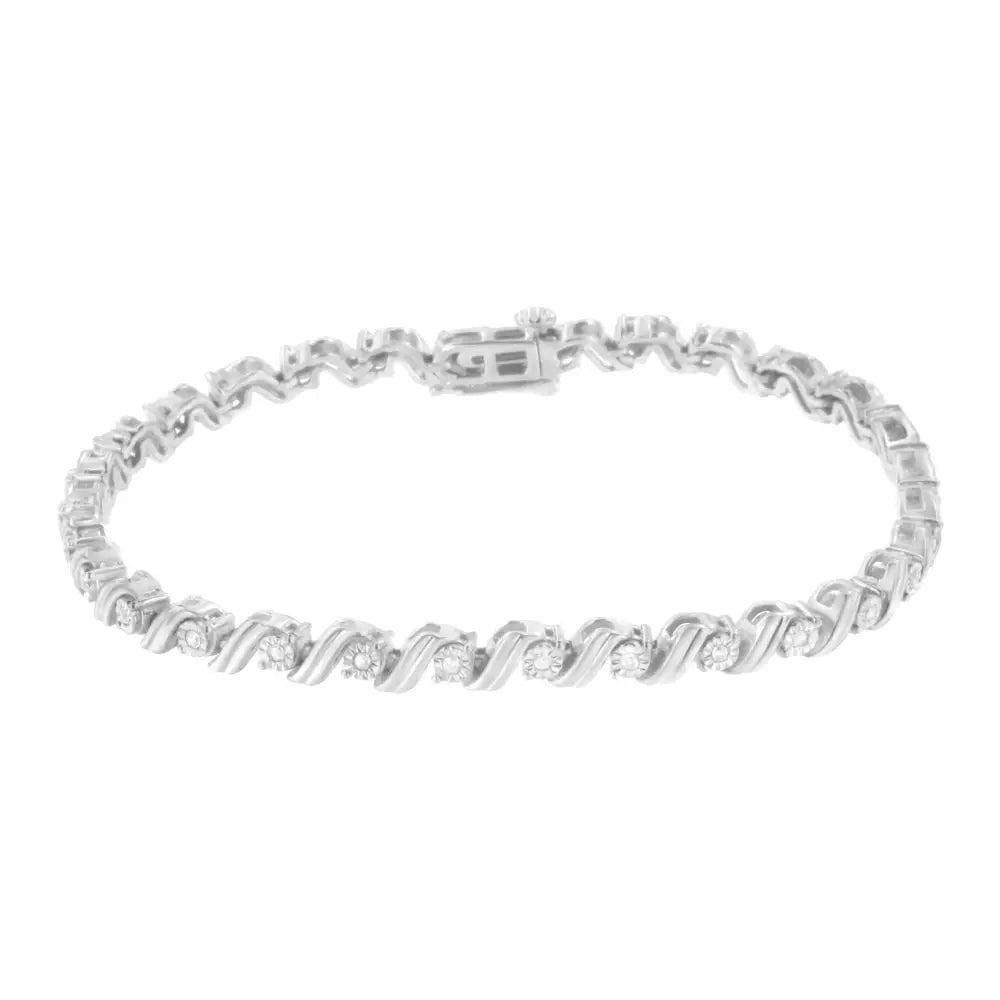 .925 Sterling Silver 1/4 Cttw Diamond Miracle-set 7’’ Tennis Bracelet (i-j Color I3 Clarity) - Fine Jewelry us Direct