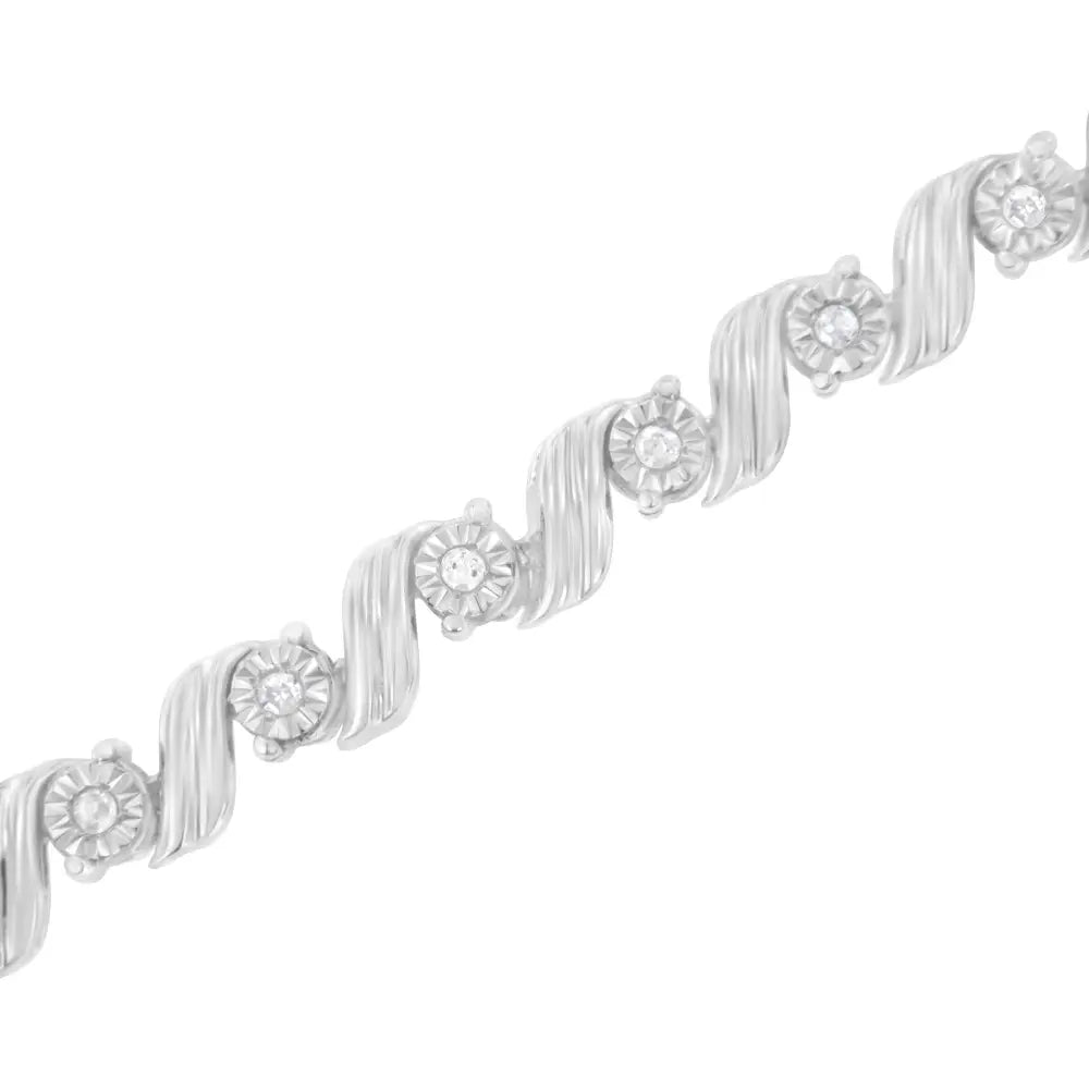 .925 Sterling Silver 1/4 Cttw Diamond Miracle-set 7’’ Tennis Bracelet (i-j Color I3 Clarity) - Fine Jewelry us Direct