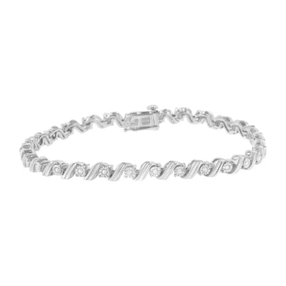 .925 Sterling Silver 1/4 Cttw Diamond Miracle-set 7’’ Tennis Bracelet (i-j Color I3 Clarity) - Fine Jewelry us Direct