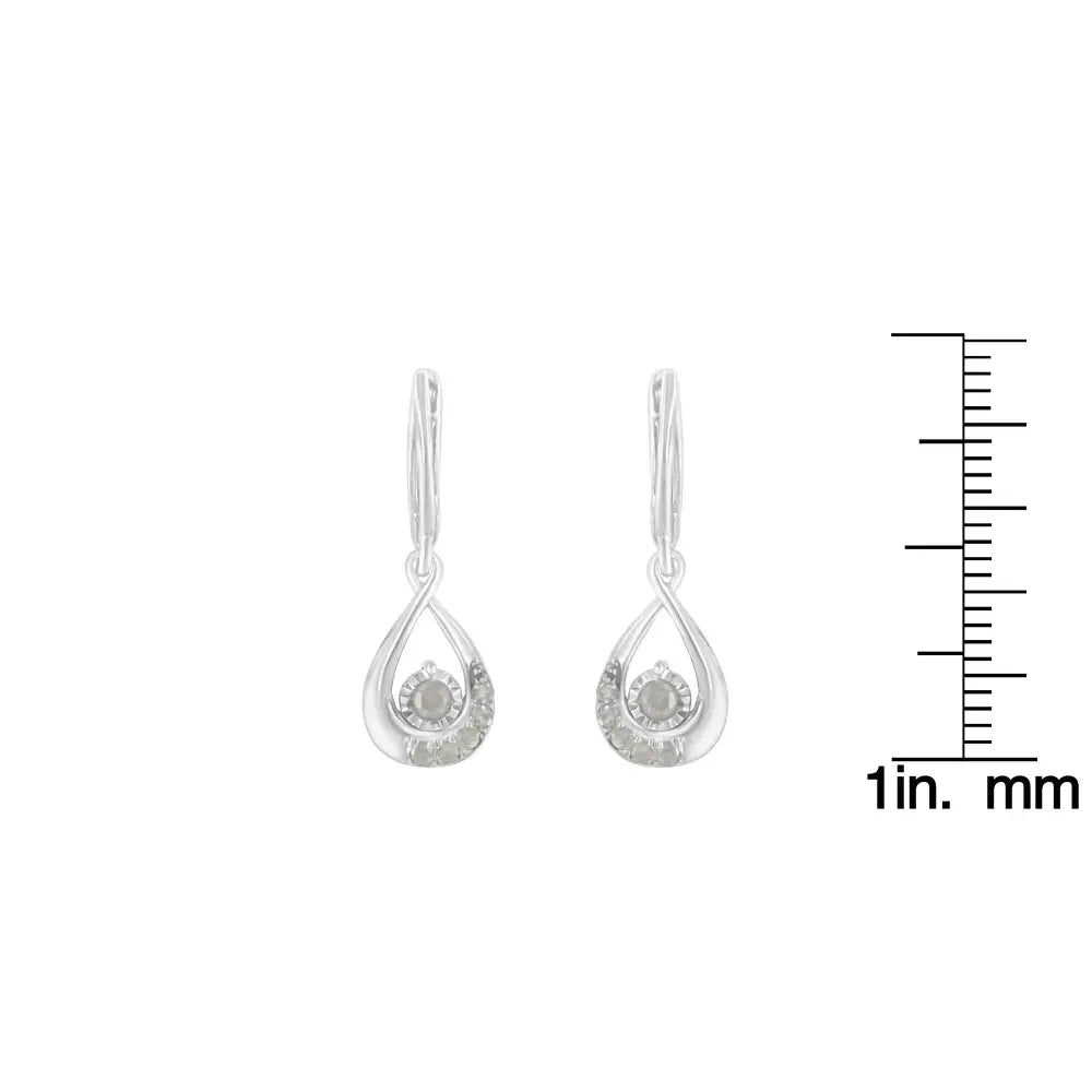 .925 Sterling-silver 1/5 Cttw Miracle-set Round Diamond Drop and Dangle Hoop Earring (i-j Color I3 Clarity) - Fine