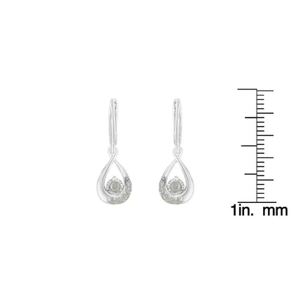 .925 Sterling-silver 1/5 Cttw Miracle-set Round Diamond Drop and Dangle Hoop Earring (i-j Color I3 Clarity) - Fine