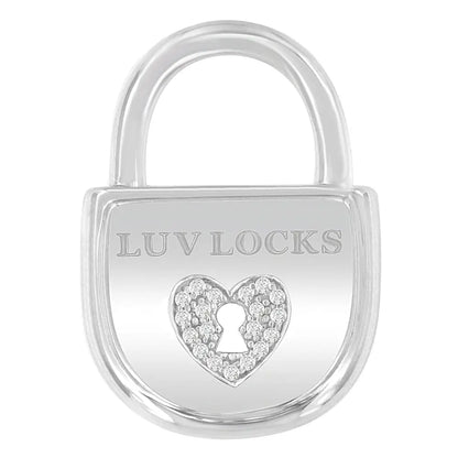 .925 Sterling Silver 1/8 Cttw Diamond Luv Locks’ Pendant Necklace (h-i I1-i2) - Fine Jewelry us Direct