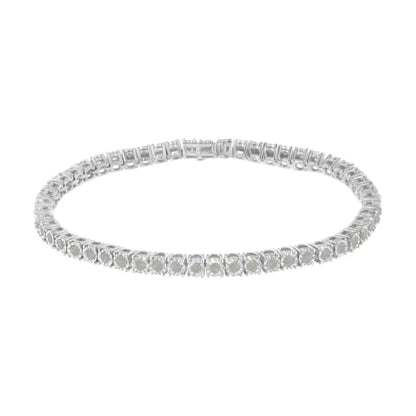 .925 Sterling Silver 2.0 Cttw Diamond Illusion-set Miracle Plate Tennis Bracelet (i-j Color I3 Clarity) - 7’’