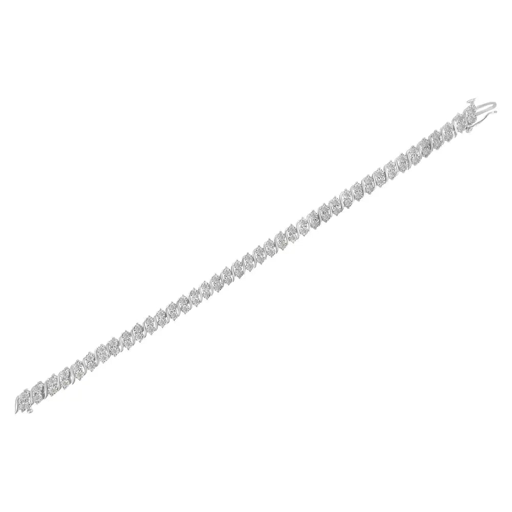 .925 Sterling Silver 2.0 Cttw Diamond S- Link Tennis Bracelet (i-j Color I3 Clarity) - 7” - Fine Jewelry us Direct