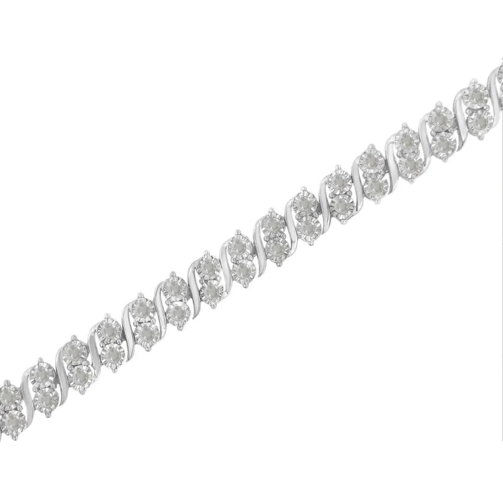 .925 Sterling Silver 2.0 Cttw Diamond S- Link Tennis Bracelet (i-j Color I3 Clarity) - 7” - Fine Jewelry us Direct