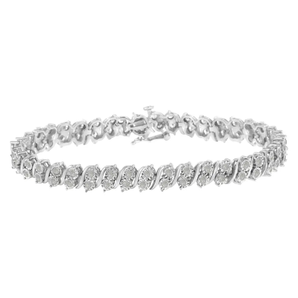 .925 Sterling Silver 2.0 Cttw Diamond S- Link Tennis Bracelet (i-j Color I3 Clarity) - 7” - Fine Jewelry us Direct