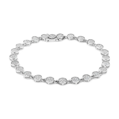 .925 Sterling Silver 2.0 Cttw Round Diamond Link Bracelet (g-h Color I1-i2 Clarity) - 7.25’’ - Fine Jewelry us Direct