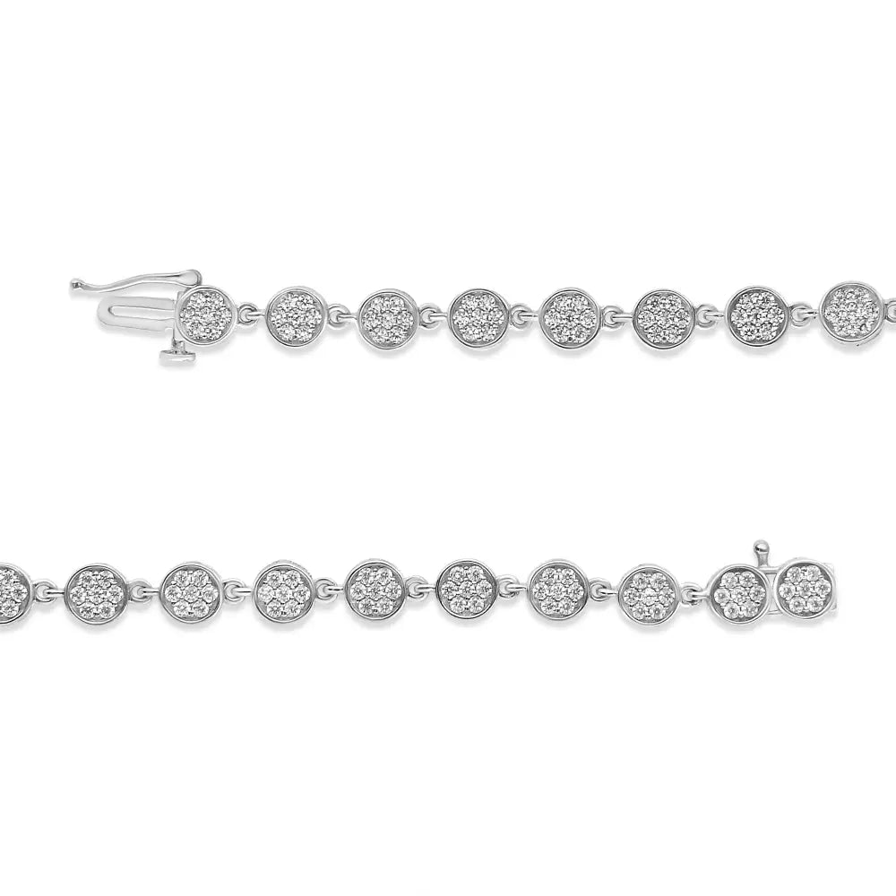 .925 Sterling Silver 2.0 Cttw Round Diamond Link Bracelet (g-h Color I1-i2 Clarity) - 7.25’’ - Fine Jewelry us Direct