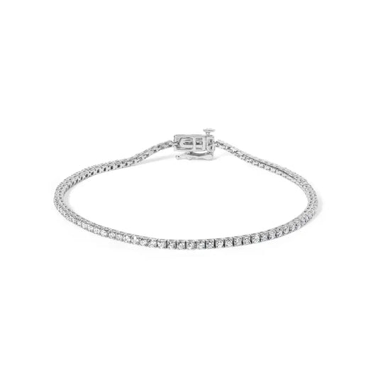 .925 Sterling Silver 2.0 Cttw Round Lab-grown Diamond Tennis Bracelet (f-g Color Vs2-vs1 Clarity) - 7’’ - Fine