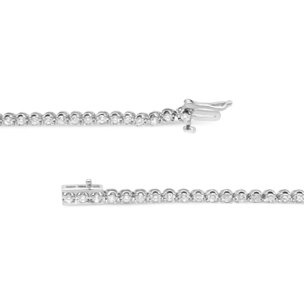 .925 Sterling Silver 2.00 Cttw Round-cut Diamond Tennis Link Bracelet (i-j Color I1-i2 Clarity) - 7.25’’ - Fine