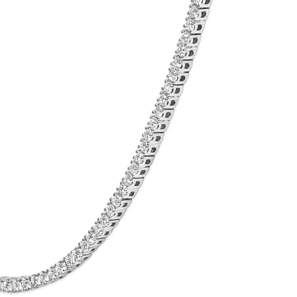 .925 Sterling Silver 3.0 Cttw Lab-grown Diamond Tennis Necklace (f-g Color Vs2-si1 Clarity) - 18’’ Inches - Fine