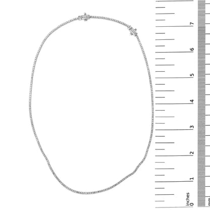 .925 Sterling Silver 3.0 Cttw Lab-grown Diamond Tennis Necklace (f-g Color Vs2-si1 Clarity) - 18’’ Inches - Fine