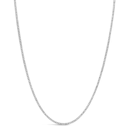 .925 Sterling Silver 3.0 Cttw Lab-grown Diamond Tennis Necklace (f-g Color Vs2-si1 Clarity) - 18’’ Inches - Fine