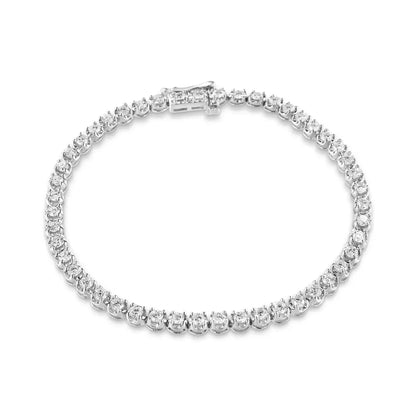 .925 Sterling Silver 3.00 Cttw Prong Set Round-cut Diamond Tennis Link 7.25’’ Bracelet (i-j Color I1-i2 Clarity)