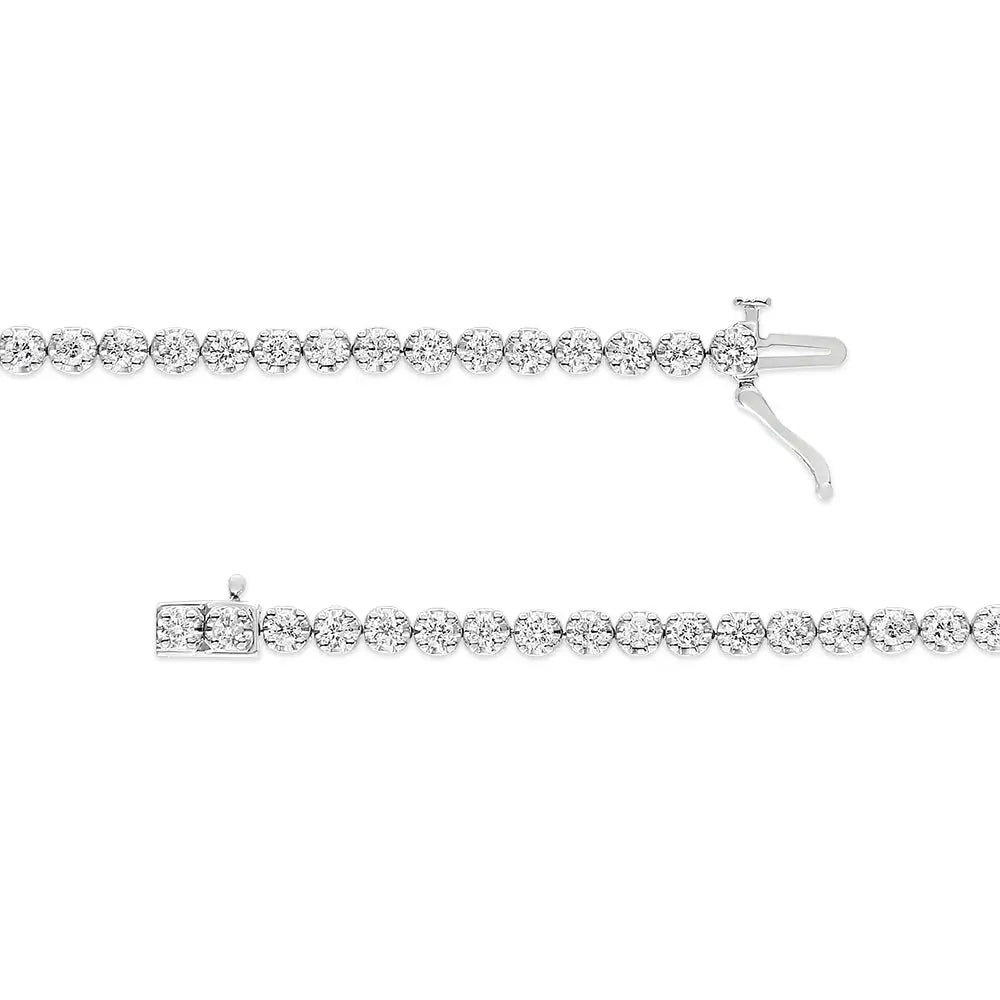 .925 Sterling Silver 3.00 Cttw Prong Set Round-cut Diamond Tennis Link 7.25’’ Bracelet (i-j Color I1-i2 Clarity)