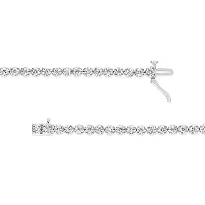 .925 Sterling Silver 3.00 Cttw Prong Set Round-cut Diamond Tennis Link 7.25’’ Bracelet (i-j Color I1-i2 Clarity)