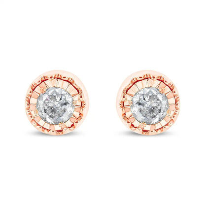 .925 Sterling Silver 3/8 Cttw Solitaire Diamond Miracle Set Stud Earrings (j-k Color I3 Clarity) - Fine Jewelry