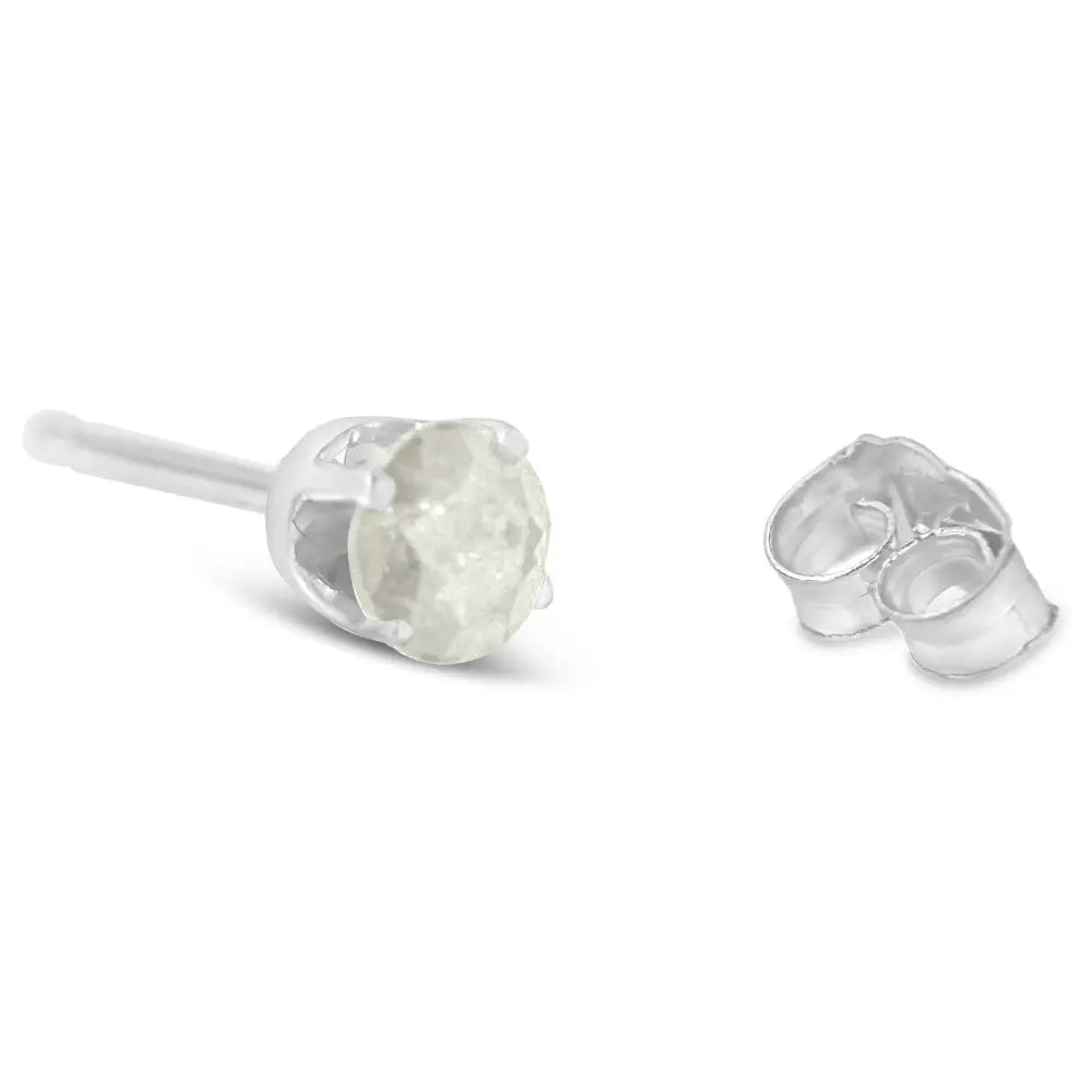 .925 Sterling Silver 4-prong Round-cut ?Salt and Pepper’ Diamond Classic Stud Earrings (i-j Color I3 Clarity) - Fine