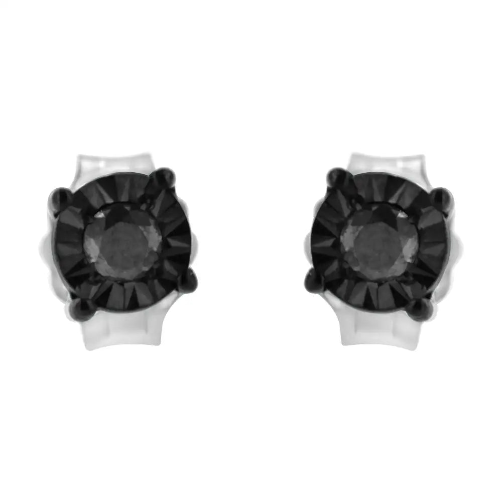 .925 Sterling Silver Classic 1/10cttw Diamond Stud Earrings (choice of Diamonds) - Fine Jewelry us Direct