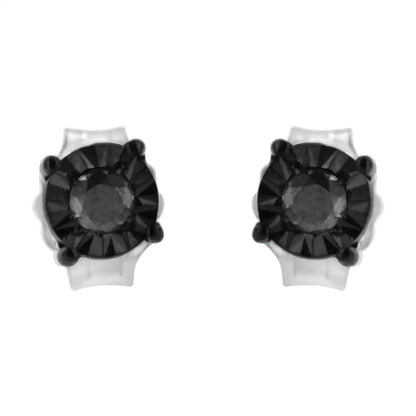 .925 Sterling Silver Classic 1/10cttw Diamond Stud Earrings (choice of Diamonds) - Fine Jewelry us Direct