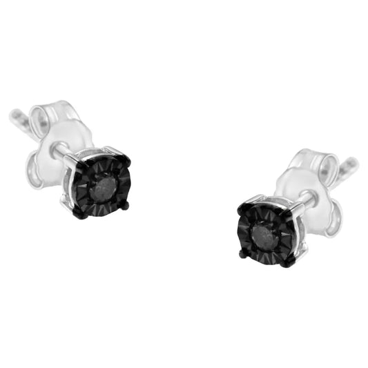 .925 Sterling Silver Classic 1/10cttw Diamond Stud Earrings (choice of Diamonds) - Fine Jewelry us Direct