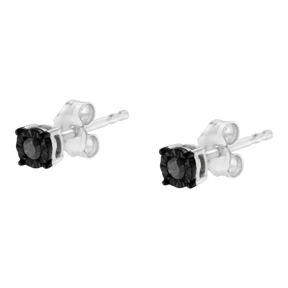 .925 Sterling Silver Classic 1/10cttw Diamond Stud Earrings (choice of Diamonds) - Fine Jewelry us Direct