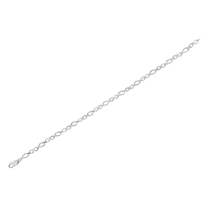 .925 Sterling Silver Diamond Accent Alternating Infinity Shape and Pear Link Bracelet (i-j Color I3 Clarity)