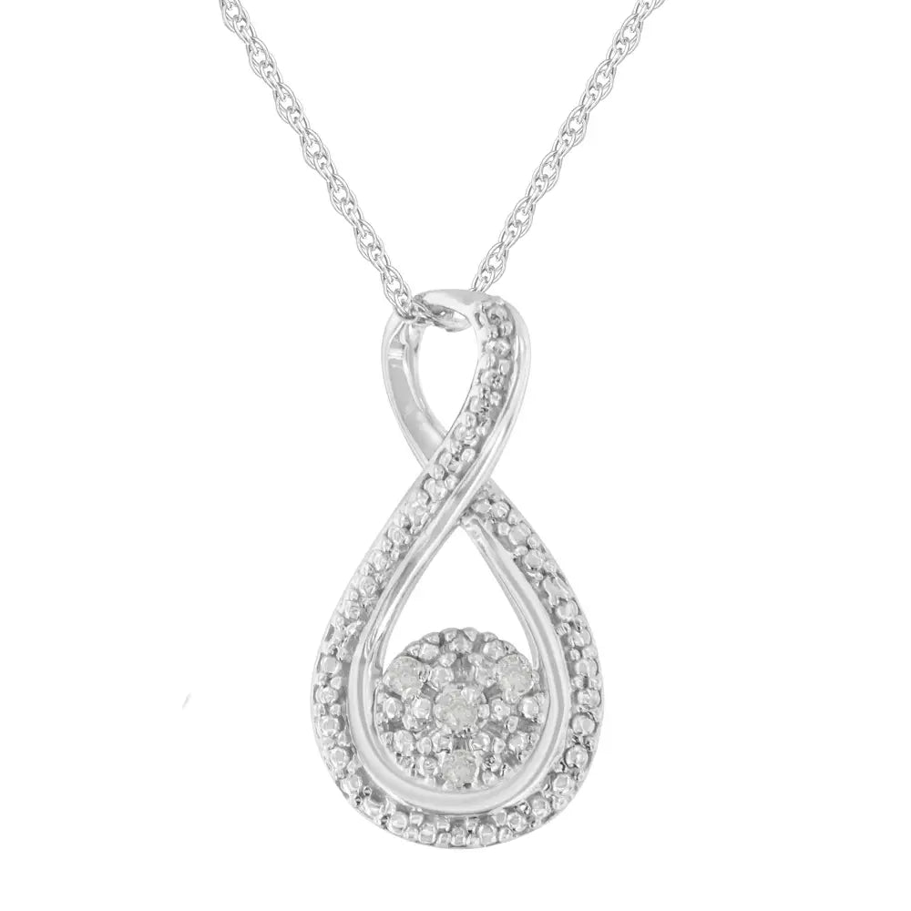 .925 Sterling Silver Diamond Accent Infinity 18’’ Pendant Necklace (i-j Color I2-i3 Clarity) - Fine Jewelry us Direct