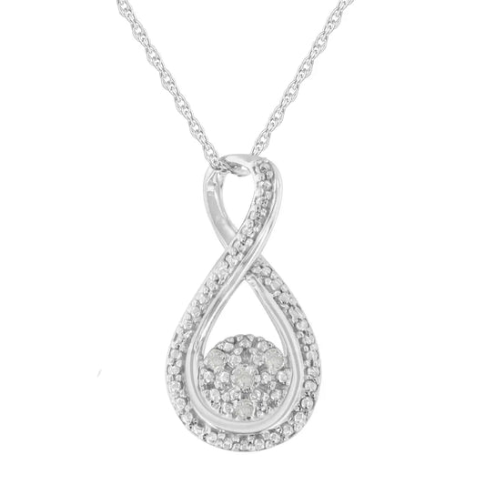 .925 Sterling Silver Diamond Accent Infinity 18’’ Pendant Necklace (i-j Color I2-i3 Clarity) - Fine Jewelry us Direct