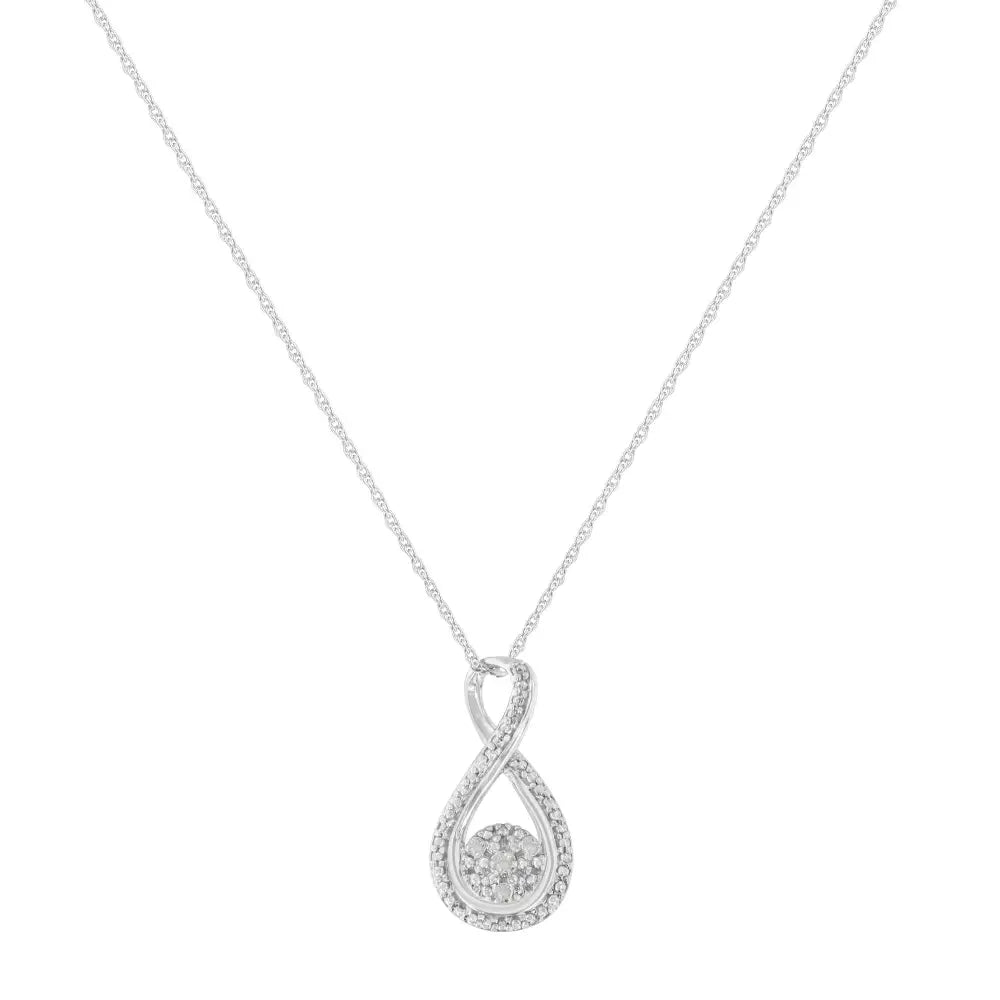 .925 Sterling Silver Diamond Accent Infinity 18’’ Pendant Necklace (i-j Color I2-i3 Clarity) - Fine Jewelry us Direct