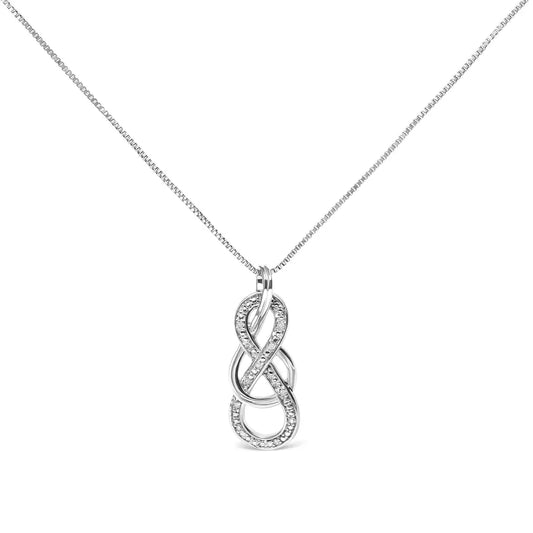 925 Sterling Silver Diamond Accent Interlocking Infinity Pendant Necklace (h-i Color I2-i3 Clarity) - 18’’ Inches