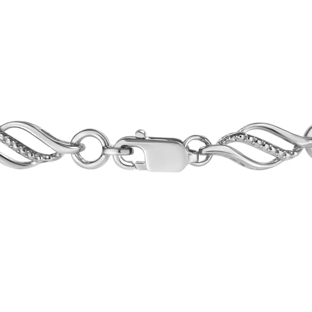 .925 Sterling Silver Diamond Accent Triple Weave Link Bracelet (i-j Color I3 Clarity) - 7.25 Inch - Fine Jewelry