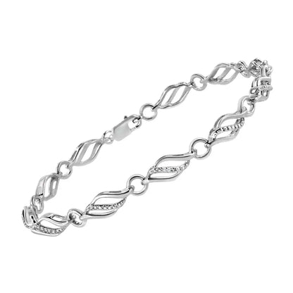 .925 Sterling Silver Diamond Accent Triple Weave Link Bracelet (i-j Color I3 Clarity) - 7.25 Inch - Fine Jewelry