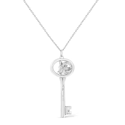 .925 Sterling Silver Diamond Accent Zodiac Key 18’’ Pendant Necklace (k-l Color I1-i2 Clarity) - Fine Jewelry us Direct