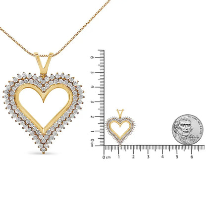 .925 Sterling Silver Diamond Heart 18’’ Pendant Necklace (i-j Color I2-i3 Clarity) - Fine Jewelry us Direct