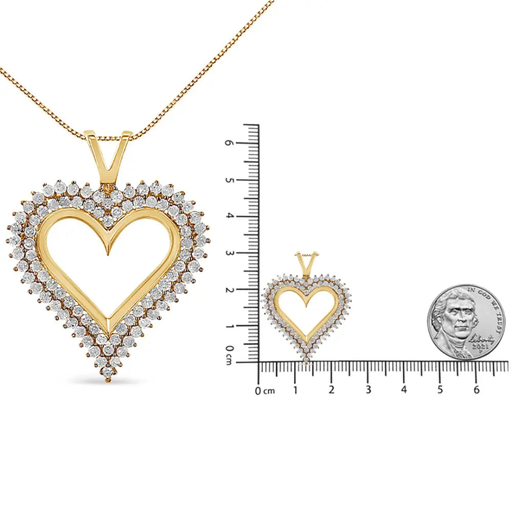 .925 Sterling Silver Diamond Heart 18’’ Pendant Necklace (i-j Color I2-i3 Clarity) - Fine Jewelry us Direct