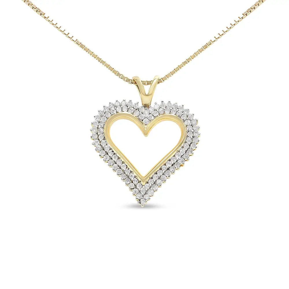 .925 Sterling Silver Diamond Heart 18’’ Pendant Necklace (i-j Color I2-i3 Clarity) - Fine Jewelry us Direct