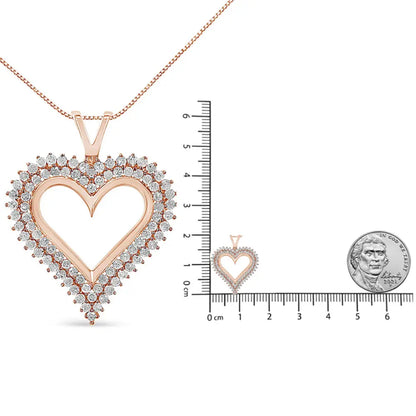 .925 Sterling Silver Diamond Heart 18’’ Pendant Necklace (i-j Color I2-i3 Clarity) - Fine Jewelry us Direct