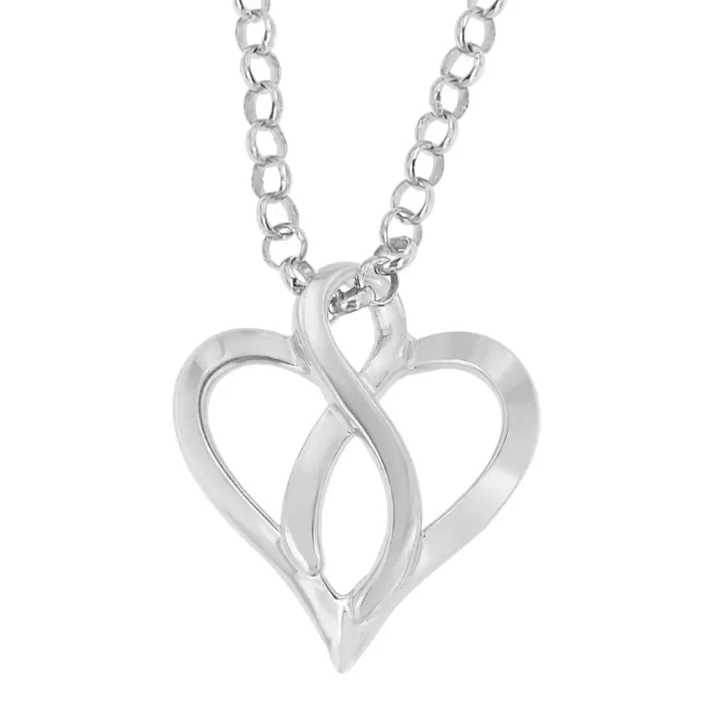 .925 Sterling Silver Heart Shaped Pendant Necklace - Fine Jewelry us Direct