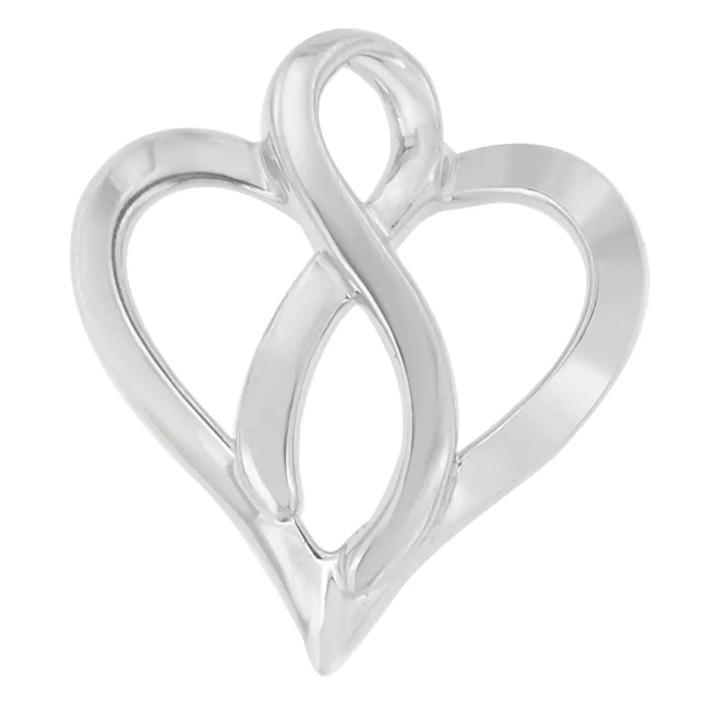 .925 Sterling Silver Heart Shaped Pendant Necklace - Fine Jewelry us Direct