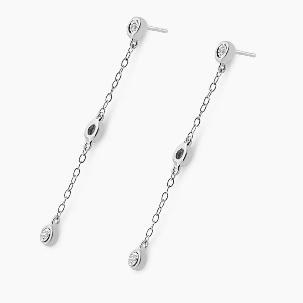 .925 Sterling Silver Miracle Set Diamond Accent 3-stone Drop and Dangle Earring (i-j Color I3 Clarity) - Fine Jewelry