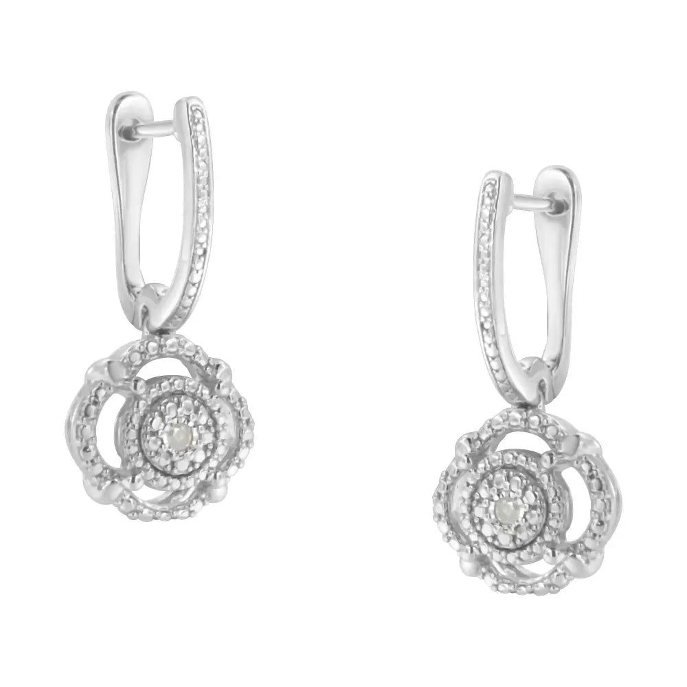 .925 Sterling Silver Miracle-set Diamond Accent Drop and Dangle Earrings (i-j Color I3 Clarity) - Fine Jewelry us Direct